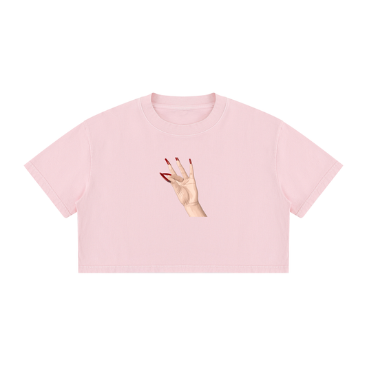 Clock it Women's Mineral Wash Cotton Crop T-Shirt