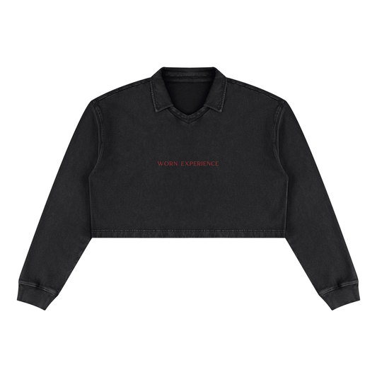 Worn Experience Women’s Vintage Wash Crop Sweatshirt