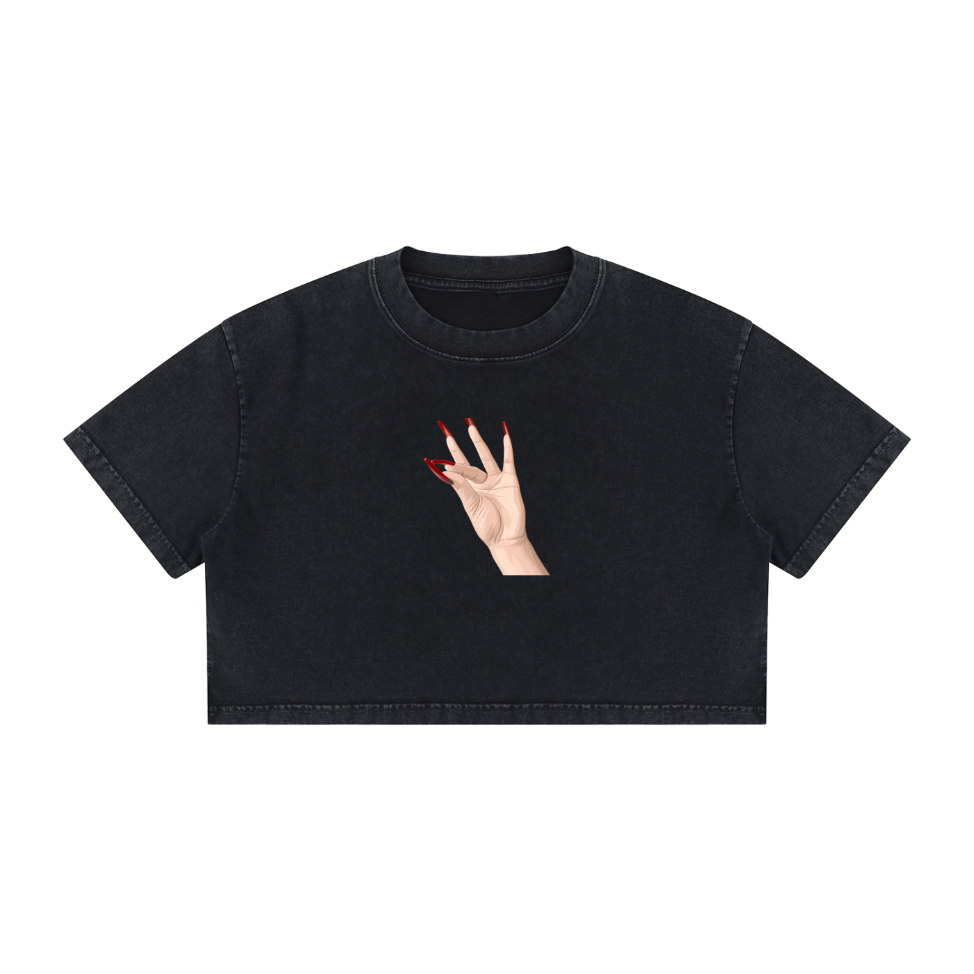 Clock it Women's Mineral Wash Cotton Crop T-Shirt