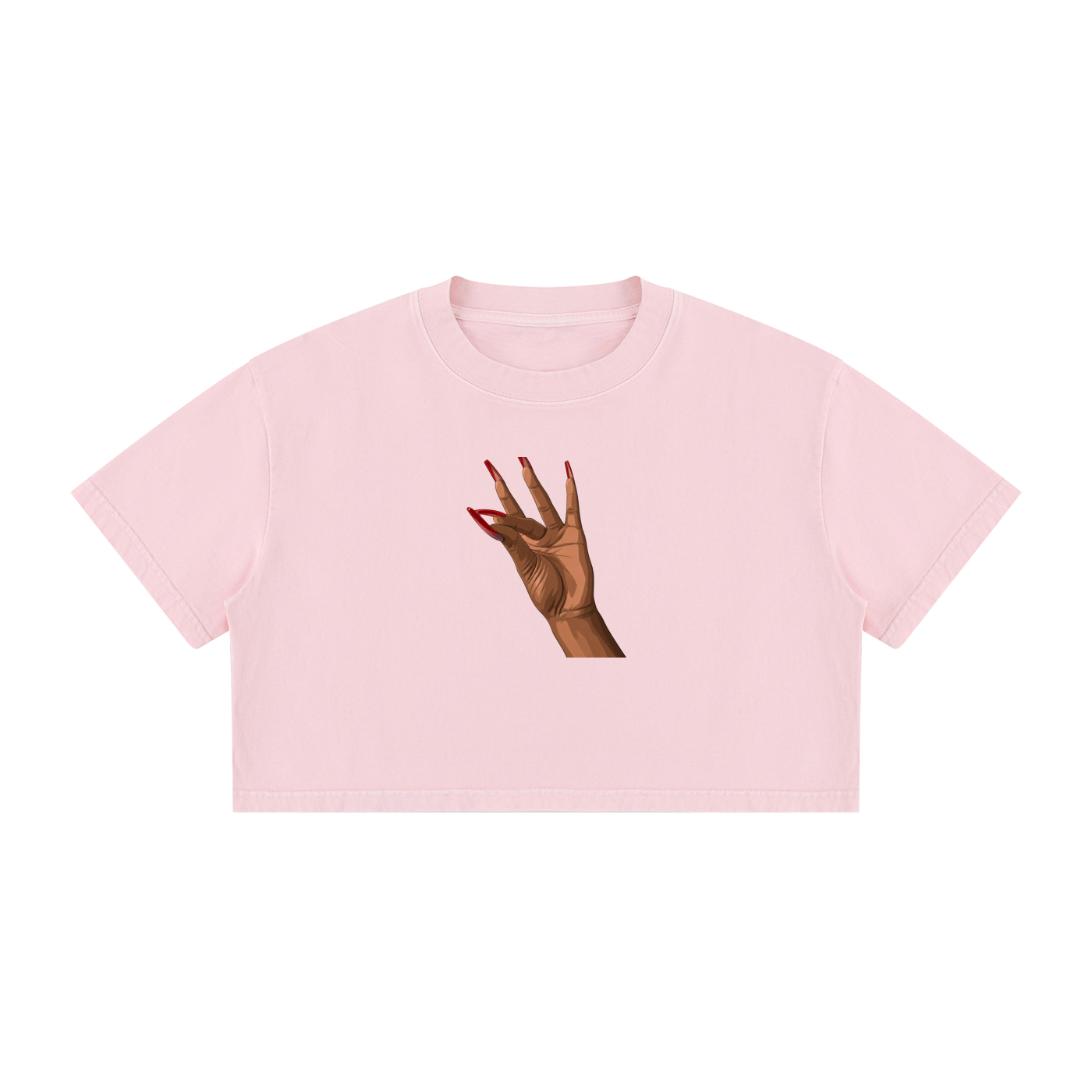 Clock It! Women's Mineral Wash Cotton Crop T-Shirt