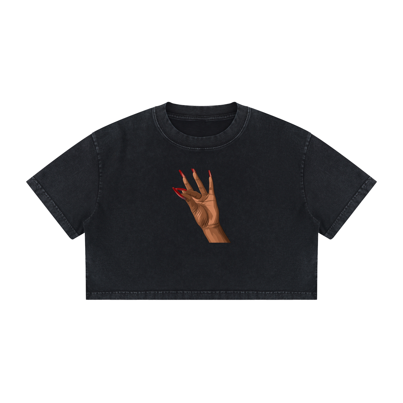 Clock It! Women's Mineral Wash Cotton Crop T-Shirt