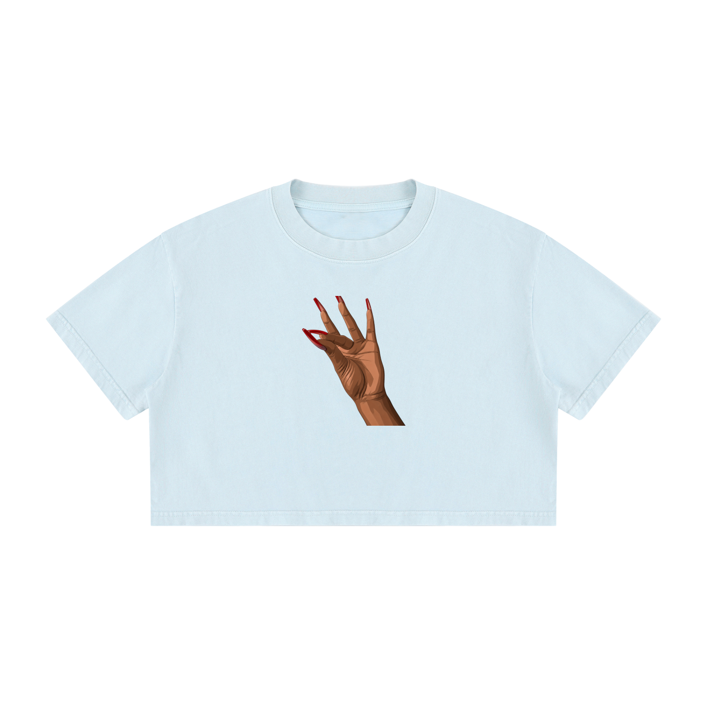 Clock It! Women's Mineral Wash Cotton Crop T-Shirt
